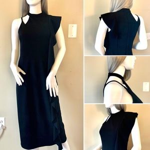 NWOT Black Asymmetrical Tea Length Dress